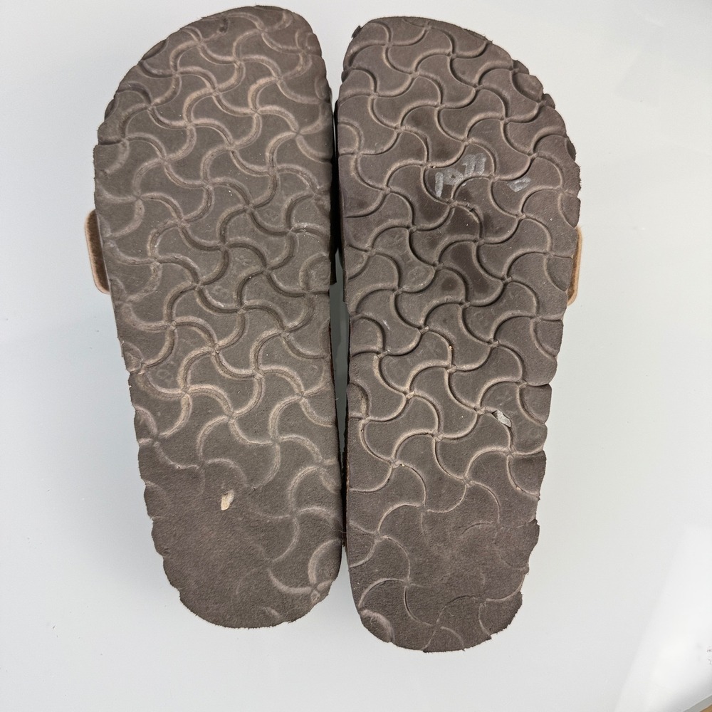 Revolve Birkenstock Madrid Big Buckle Women 38 Taupe Metallic Slide Sandal - Picture 10 of 12
